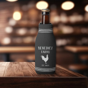Rustic Chicken Personalised Farm Name Bottle Cooler