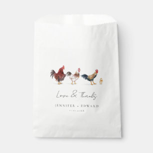 Rustic Chicken Rooster Wedding Favour Bag