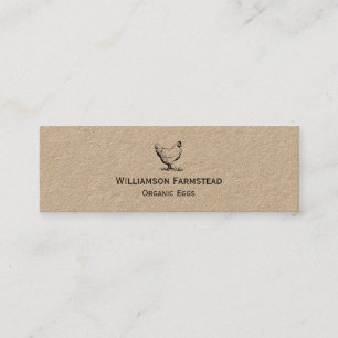 Rustic Chickens Farm Farmers Market Organic Eggs Mini Business Card