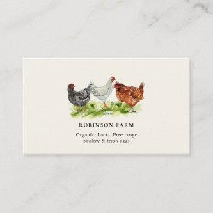 Rustic Chickens Hens Fresh eggs Farmer Business Card