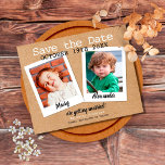 Rustic Childhood Photos Save The Date<br><div class="desc">Personalise with your childhood photos to create a unique save the date card. The reverse has additional save the date details,  including your wedding website.</div>