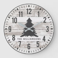 Rustic Chippy Planks Custom Family Name Christmas