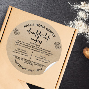 Rustic Chocolate chip Cookies Label