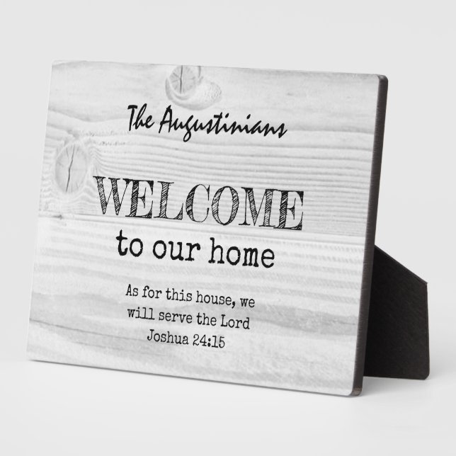 Rustic Christian WELCOME Plaque (Side)