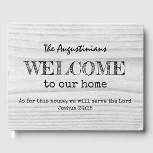 Rustic Christian WELCOME Sign Guest Book