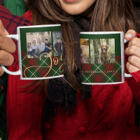 Rustic Christmas 4 photos joyful family green gold