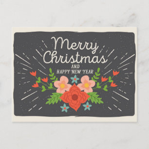 Rustic Christmas and New Year Postcard