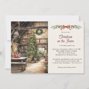 Rustic Christmas at the Farm Holiday Party Invitation