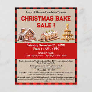 Rustic Christmas Bake Sale Fundraiser Flyer