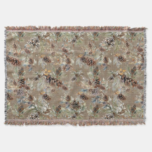 Rustic Christmas Boho Pattern  Throw Blanket