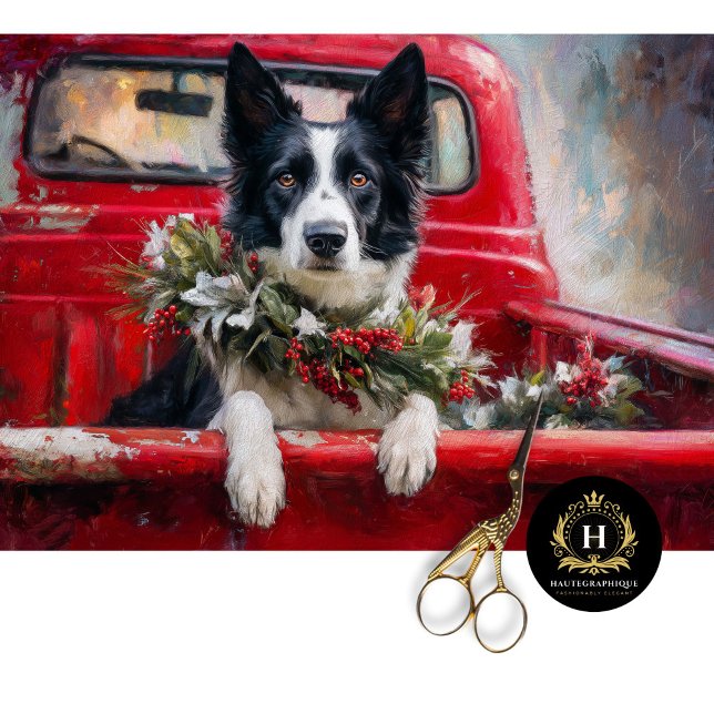 Rustic Christmas Border Collie Decoupage Tissue Paper (Creator Uploaded)