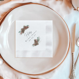 Rustic Christmas Bridal Shower  Napkin