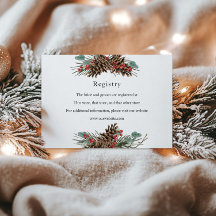 Rustic Christmas Bridal Shower Registry Card