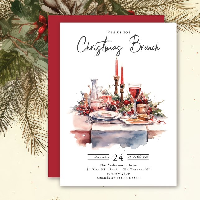 Rustic Christmas Brunch Invitation (Creator Uploaded)