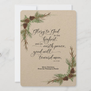 Rustic Christmas Card with KJV Bible Verse