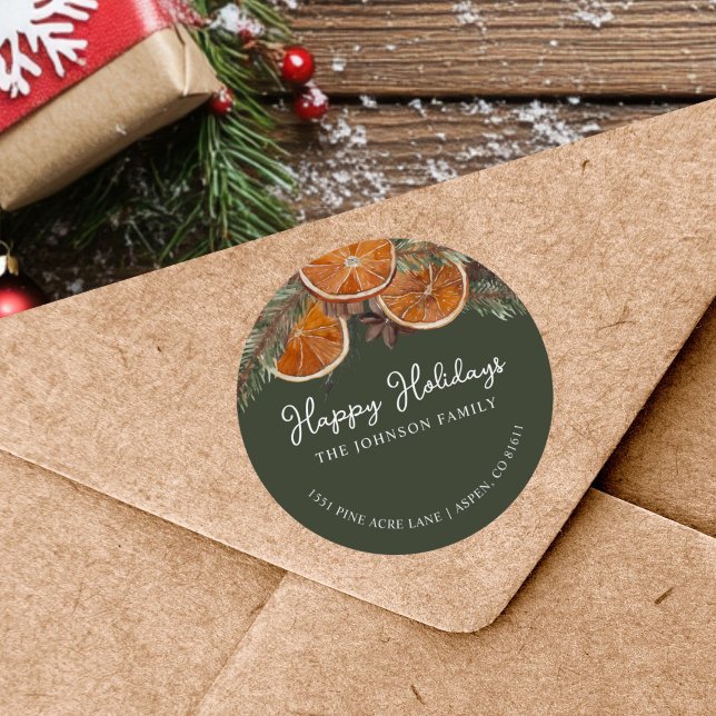 Rustic Christmas  Classic Round Sticker (Creator Uploaded)