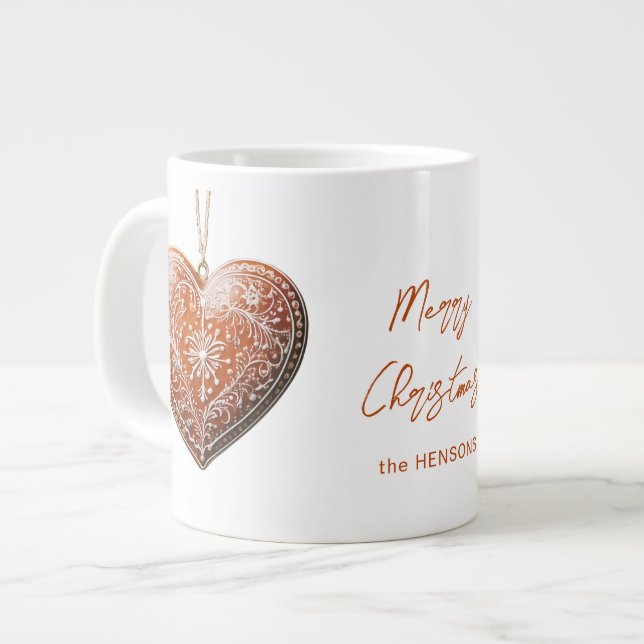 Rustic Christmas Cookie Decorated Traditional Large Coffee Mug (Front Left)