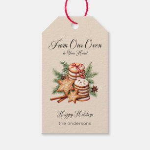 Rustic Christmas Cookie Tray Cream Gift Tag