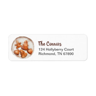 Rustic Christmas Cookies Label Return Address Label