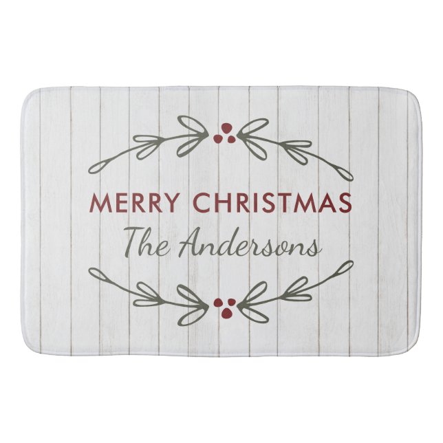 Rustic Christmas Custom Country Bath Mat   (Front)