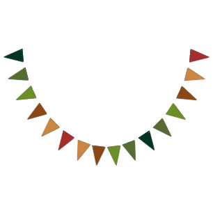 Rustic Christmas Decor Gradient Bunting Flags