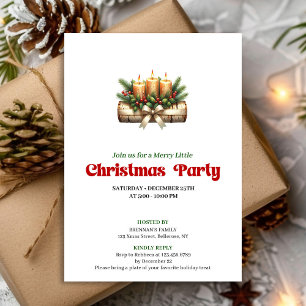Rustic Christmas decoration invite editable card