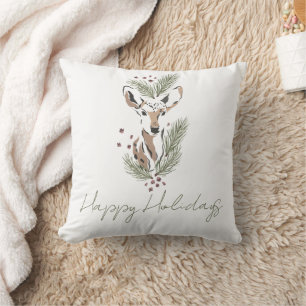 Rustic Christmas Deer Holiday Party Cushion