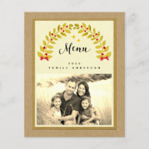 rustic christmas dinner party template menu