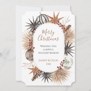 Rustic Christmas Dried Foliage Holiday Cards