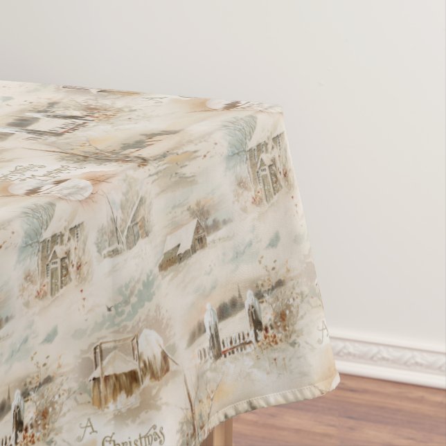 Rustic Christmas Farmsteads in Winter Tablecloth (In Situ)