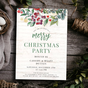 Rustic Christmas Holiday Party Invitation