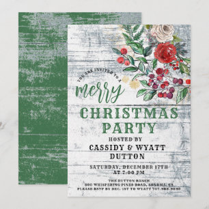 Rustic Christmas Holiday Party Invitation