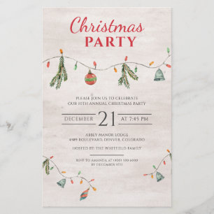 Rustic Christmas Holiday Party Invitation Stationery