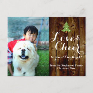 Rustic Christmas Holiday Photo Postcard