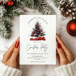 Rustic Christmas Holiday Tree Invitation,Festive Invitation