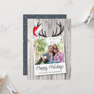 Rustic Christmas Holiday Wood Santa Hat Photo