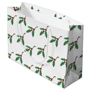 Rustic Christmas Holly Gift Bag