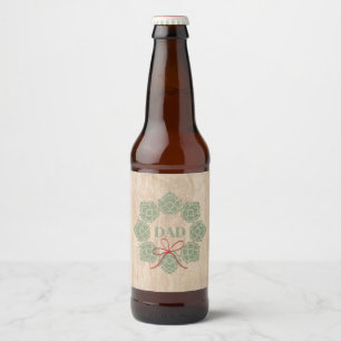 Rustic Christmas Hops Dad Beer Bottle Label