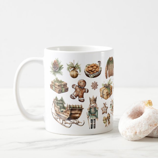 Rustic Christmas Jubilee Mug (With Donut)