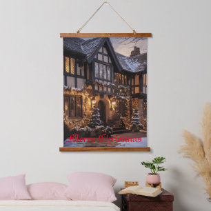 Rustic Christmas Magic Hanging Tapestry