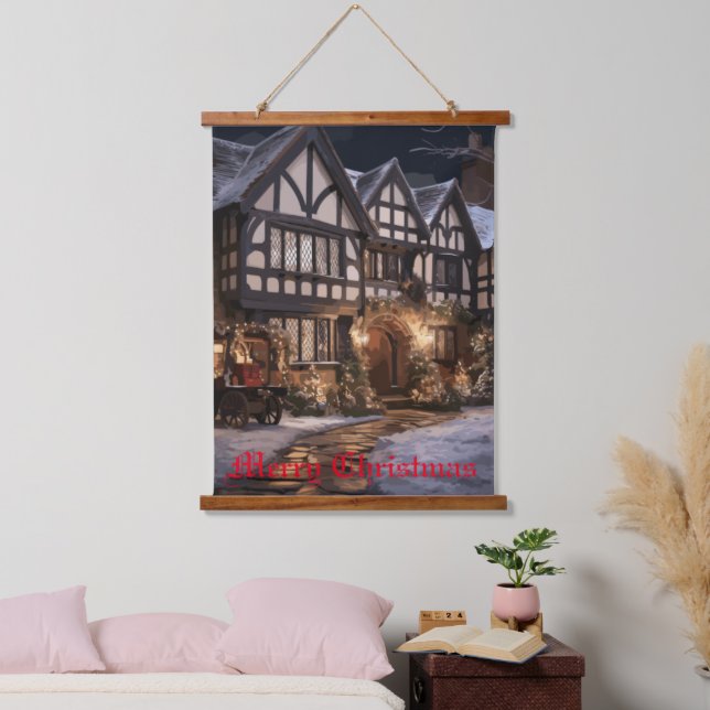 Rustic Christmas Magic Hanging Tapestry (Bedroom)