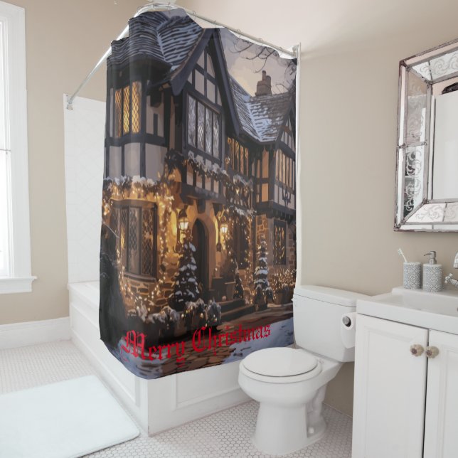 Rustic Christmas Magic Shower Curtain (In Situ)