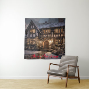 Rustic Christmas Magic Tapestry