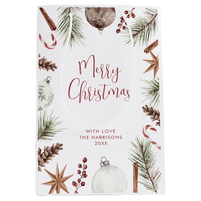 Rustic Christmas  Medium Gift Bag (Front)