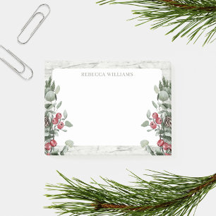 Rustic Christmas Mistletoe Name Template Post-it Notes