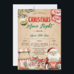 Rustic Christmas Movie Night Popcorn Santa Party Invitation<br><div class="desc">EDITABLE Rustic Christmas Movie Night Popcorn Santa Party Invitation
Elegant Holiday Movie Party Winter Outdoor Popcorn Movie Night Party</div>