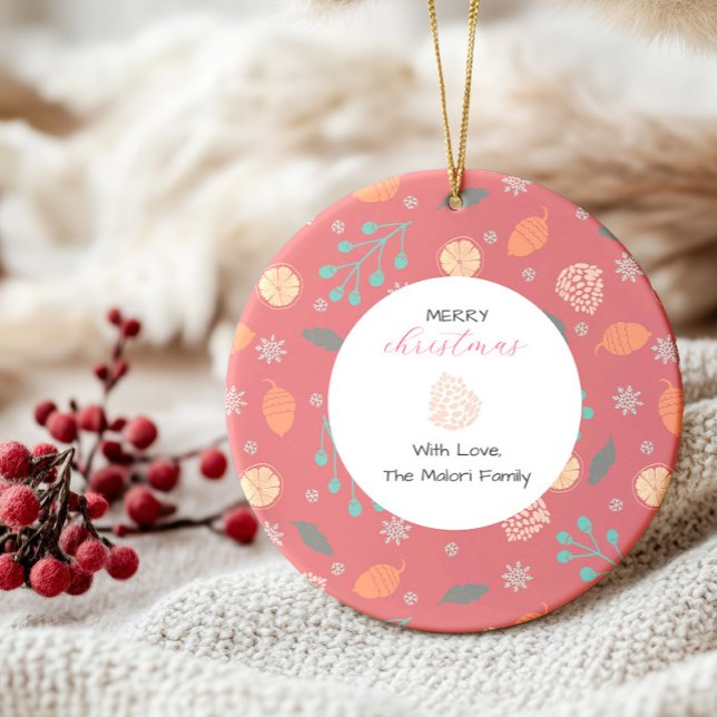 Rustic Christmas Nature Pattern Favour Tags (Creator Uploaded)