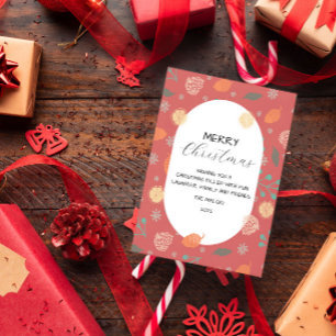 Rustic Christmas Nature Pattern Postcard