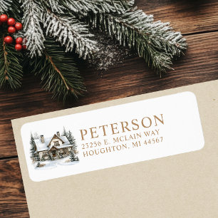 Rustic Christmas New Home Return Address Label