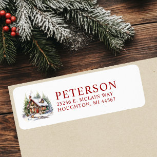 Rustic Christmas New Home Return Address Label
